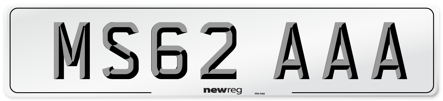 MS62 AAA Number Plate from New Reg